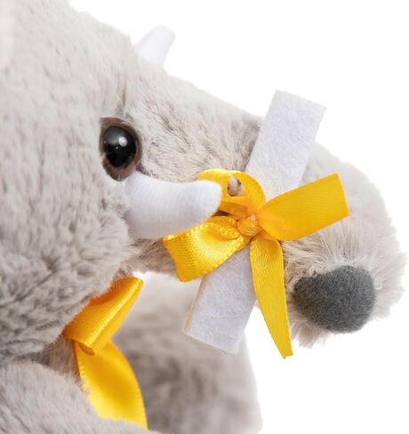 Hollyhome Graduation Elephant Plush 2024 هدايا التخرج لمدرسة رياض الأطفال الثانوية أو الحيوانات المحشوة بالكلية مع شهادة CAP الرمادية 8 بوصة in Kuwait