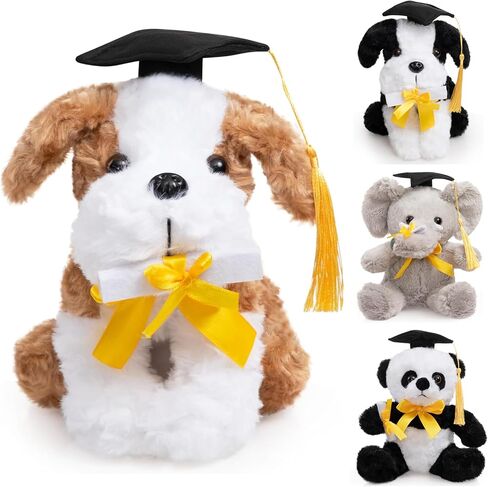 Hollyhome Graduation Elephant Plush 2024 هدايا التخرج لمدرسة رياض الأطفال الثانوية أو الحيوانات المحشوة بالكلية مع شهادة CAP الرمادية 8 بوصة in Kuwait