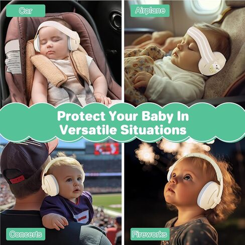 BEBOAN 2-in-1 Baby Ear Muffs Noise Protection for Babies 0-36 Months, Noise Cancelling Headphones for Baby, Infant Newborn Ear Protection Headphones for Airplane Travel, Toddler Sound Proof Headphones in Saudi Arabia
