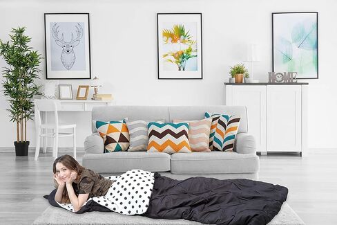 Chic Home Oscar Sleeping Bag with Cat Ear Hood Pinch Pleat Design with Polka Dot Interior for KidsTeens & Young Adults Zipper Closure, Twin X-Long, Aqua in Kuwait