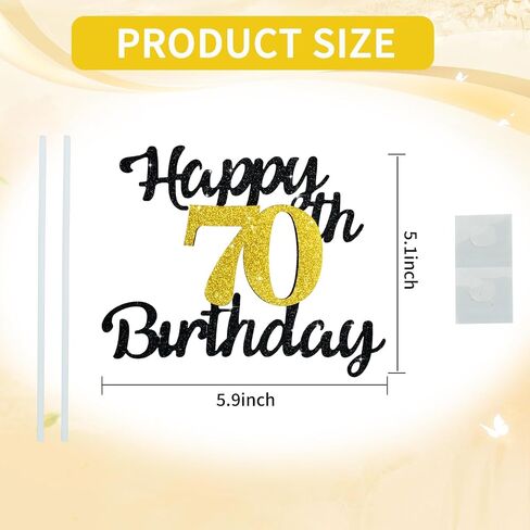 Beishida سعيد جدًا أنا 50 اليوم كعكة عيد ميلاد سعيد أقطار عيد ميلاد سعيد ديكورات كعكة أسود Gold Gold Glitter 50. in Saudi Arabia