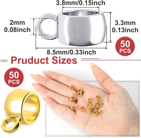 100pcs Links Bail Beads for Jewelry Making, Hypoallergenic Alloy Tube Spacer Beads, 4mm Tube Charm Connectors for Bracelets Earrings Necklaces Keychain DIY Crafts- Silver in Kuwait