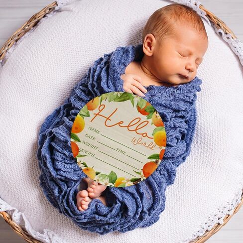 Animals Hello World Newborn Sign, Baby Announcement Sign for Newborn Boys and Girls, Nursery Wall Décor, Baby Name Sign, Animals Theme Birch Wood 6 inch Circle Board Birth Stat Sign, Newborn Gifts in Kuwait