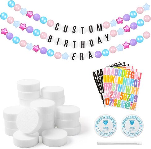 DIY Giant Friendship Bracelet in My Birthday Era Banner Birthday Banner Famous Singer Customizable Banner Garland Decor Foam Circles Ball Plastic Balls DIY Supplies in Kuwait