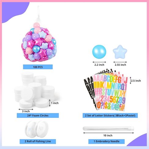 DIY Giant Friendship Bracelet in My Birthday Era Banner Birthday Banner Famous Singer Customizable Banner Garland Decor Foam Circles Ball Plastic Balls DIY Supplies in Kuwait