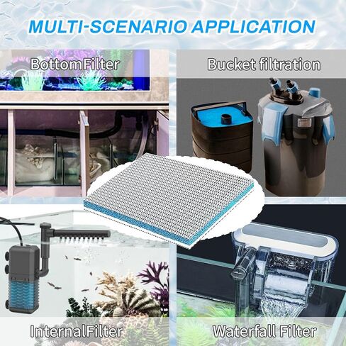 BOROLA 8-Layer Aquarium Sponge Filter Pad, Efficient Multi-Filtering Media, Aquarium Fish Tank Accessories Enhanced Filtration System, Ideal for Freshwater & Saltwater Fish Tanks(10in*4in) in Kuwait