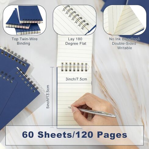 Tenceur 8 Pcs Small Spiral Notepads Bulk Pocket Notebooks, 3" x 5", Memo Pads Lined College Ruled Journal Mini Notepads Sketchbook 120 Pages for School Office in Kuwait