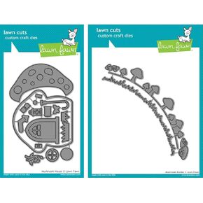 Lawn Fawn - Mushroom House Dies and Mushroom Border Dies - 2 Item Bundle