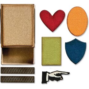 Vault Matchbox Dies for Card Making Matchbox Oval Hearts Rectangular Frame Metal Cutting Dies for Paper Crafting DIY Scrapbooking Embossing Stencil Die Cuts Punch Template Molds Arts Crafts