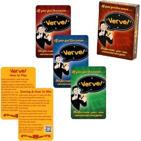لعبة Verve - ألعاب بطاقات العائلة الممتعة - ترفيه عن تصرف الأصدقاء - إنشاء محتوى فيديو - نشاط مجموعة Night Party - حجم سفر الهدية الترفيهية - الأعمار 6+