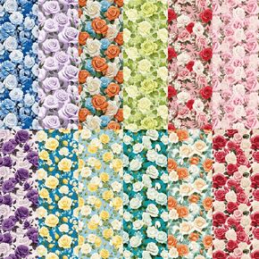 24 Sheets Colorful Roses Scrapbook Paper 6'' x 6'' Colorful Roses Pattern Pad Colorful Roses Single-sided Scrapbook Paper Colorful Roses Craft Paper for Card Making Kit Cardstock Origami DIY