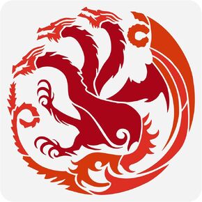Pingerinspire Dragon Painting stencil 11.8x11.8inch قابلاً لإعادة الاستخدام ثلاثة من قالب الرسم التنين الجناحين جناح التنين الاستنسل للحيوان للطلاء على الخشب والجدار والأثاث