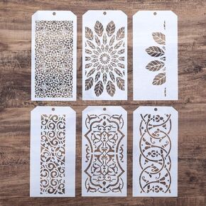 لوحة DIY رسم stencilplate لطلاء DIY على الأثاث مشاريع فنون الخشب الخشبية ، قابلة لإعادة الاستخدام (دمشقي)