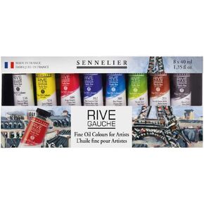 Sennelier Rive Gauche Fine Oil Color للفنانين ، 8 ألوان ، 40 مل لكل منهما (10-130313-2)