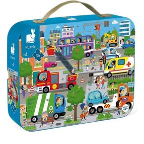 Janod 36 قطعة City Life Jigsaw Puzzle - الأعمار 4+ - J02659