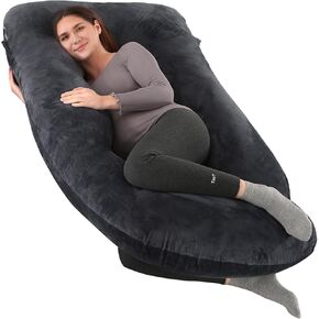 cauzyart Pregnancy Pillows for Sleeping U-Shape Full Body Pillow and Maternity Support - for Back, HIPS, Legs, Belly for Pregnant Women with Removable Bean Velvet Cover(Pink)
