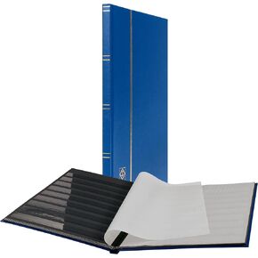 Lighthouse Hardcover Stamp Album Stockbook with 16 Black Pages, Blue, LS4/8