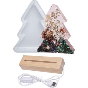Light Resin Molds, Tree Shaped Light Resin Silicone Molds, Silicone Resin Molds with Powered Light for DIY Desktop Ornaments Table Lamp Table Home Decorations