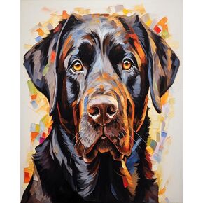 Zuvrdiai Leaff Leaff Leaff Paint by Number For ، Dog Labrador Retriever ، تجربة طلاء شخصية ، 40x50 سم ، بدون إطار