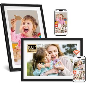 Frameo 10.1 inch WiFi Digital Picture Frame, IPS Touch Screen Smart Cloud Digital Photo Frame with 32GB Storage, Auto-Rotate, Wall-Mounted, Slideshow, Share Photos/Videos Instantly via Frameo App
