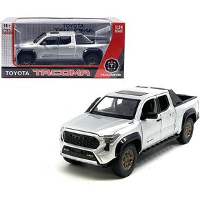 Diecast Model Car متوافق مع Toyota Tacoma Trailhunter Diecast Model Truck ، 1:24 مقياس ، Silver ، 2024 Edition Tooling New Die-Cast Limited Edition Modeeel H08777-Sil