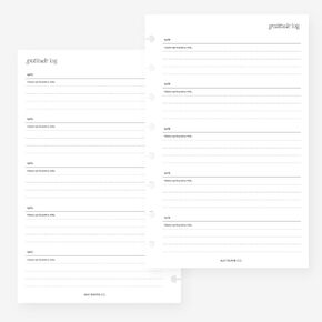 Half Letter Gratitude Log Planner Insert 8-Disc Agenda Refill for Levenger Circa Junior, Arc by Staples, TUL Junior 5.5 x 8.5 in