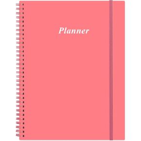 Undated Planner Pro - 8.5" x 11" Weekly & Monthly Planner to Achieve Goals & Increase Productivity, 12 Months Undated Agenda Daily Planner, Start Anytime, Pink