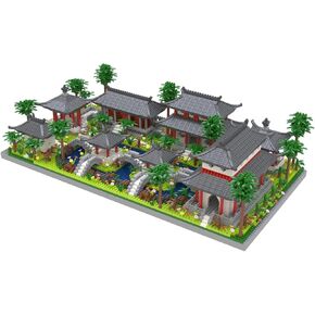 الهندسة المعمارية على الطراز الصيني لحديقة سوزو ، مجموعة واحدة من الفناء الأمامي ، كتلة صغيرة ، مجموعة لبنة كلاسيكية شهيرة ، 4222 جهاز كمبيوتر الشخصي للبالغين والمراهقين