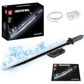 Mould King Dark Sword Building Set - 45.67" Rechargeable LED Lightsaber with Display Stand, DIY STEM Model Kit for Kids & Adults 8+, Creative Collectible Sci-Fi Toy & Cosplay Gift Idea (885+ PCS)