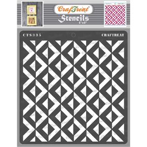 CrafTreat Reusable Pattern Stencils for Painting on Wood, Wall, Tile, Canvas, Paper, Fabric and Floor - 3D Square Pattern Stencil - 6x6 Inches - DIY Art and Craft Stencils Pattern for Painting
