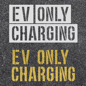 6pcs ev شحن الاستنسل الرصيف فقط ، 4 بوصات شحن المركبات الكهربائية stency stencil قابلة لإعادة الاستخدام EV للسيارات stencic