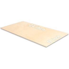 Baltic Birch Plywood Rectangular BB/BB 18 х 24inch Craft Wood Sheets 0.24in Thick Pack of 1 Natural Wood Board Wood Rectangular for Crafts Wood Burning Crafting Hobby DIY Projects Wrapped