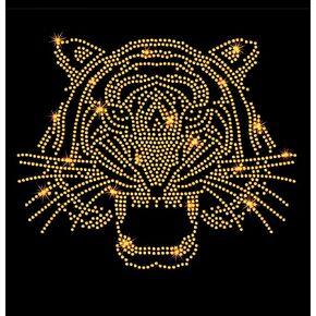 Bengal Tiger Rhinestone Iron-On Patch – 8.6" x 7.2" Glitter Heat Applique for Shirts, Hoodies, Jackets | DIY Bling for Spirit Wear & Tiger Fan Crafts