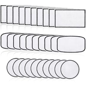 30 pcs patches for hats frank on on hat patches 3 أشكال مستطيلة مستطيلة مستطيل فارغ مسامير للتسامي للملابس الظهر الخاصة بحرائب diy إصلاح الملابس (الإطار الأسود)