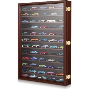 Tatuo Model Car Display Case 1/64 Scale Matchbox Model Car Display Case Cabinet Rack 26.5" x 18.75" x 3.25" Large Diecast Wall Mounted with Acrylic Door for Toy Collection Decor
