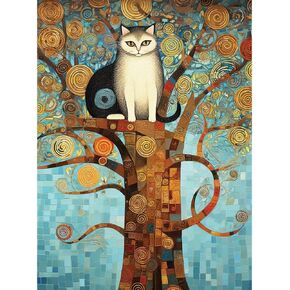 أجزاء وقطع - 300 قطعة بانورامزو للأجهزة البالغين - 18 "× 24" - Art Deco Cat - 300 PC قطعة كبيرة من القطة القطة بواسطة Ray Heere