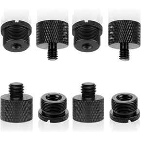8Pcs Mic Thread Adapter Kit 5/8 to 3/8 Mic Screw Adapters 1/4 to 5/8 Mic Stand Adapter Aluminum Alloy