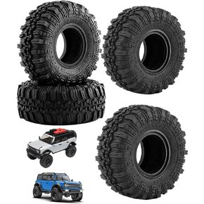 RC 1.0in الإطارات المطاطية لـ 1/18 1/24 TRX4M ، SCX24 ، FCX24 RC Crawler ، RC Wheels Tires ، (4pcs Black)