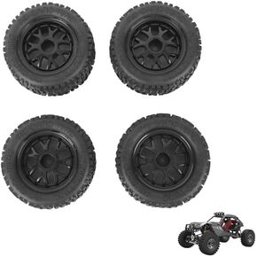 RC Car Parts 4pcs 12mm Hex RC عجلات وإطارات المطاط الأسود العالمي 1/16 RC إطارات متوافقة مع 1:14 1:16 1:18 ملحق طراز السيارة