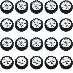 20pcs 2x35mm Servo Airplane Toy Accessories Plastic Reel Toy Wheel for DIY Model Toy RC Car Truck Building Project
