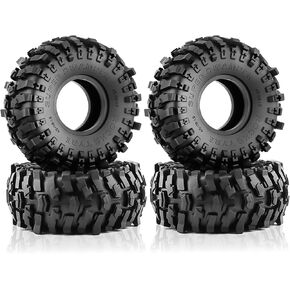 1.9 Crawler Tires 118 x 45mm Rubber Tyres with Foam Inserts for SCX10 TRX4 Redcat Gen7 RBX10 D90 D110 CC01 1/10 RC Crawler Car