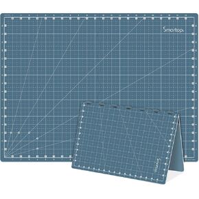 SMARTOP 24"x18" Self Healing 3 Layer Folding Cutting Mat, Non-Slip Non-Reflective, Great for Crafts, Quilting, Sewing, Scrapbooking Molandi Blue (Molandi Blue)