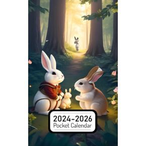 Pocket Calendar 2024-2026: Two-Year Monthly Planner for Purse , 36 Months from January 2024 to December 2026 | Concluding scene | Bunny, Victor, friends | Forest | Friendship, love