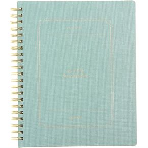russell+hazel 2025-2026 Weekly Planner, Spiral Bound Bookcloth, Dew with Gold Foil Details, 9.1" x 11.2", July 2025 - June 2026, Features 52 Weekly Spreads, 1-Count