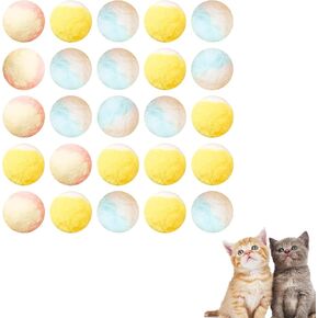 كرات لعبة Cat 50 -Count 1.2 بوصة - بومس بوم ناعمة للقطط الداخلية ، كرات متينة DIY ، ألعاب متنوعة الألوان التفاعلية.