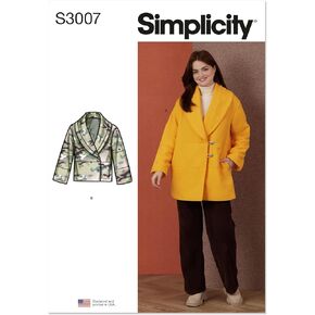 Simplicity SS3007A Misses' Relaxed Fit Puffer Coat and Jacket Sewing Pattern Packet, Design Code S3007, Sizes XS-S-M-L-XL-XXL, Multicolor