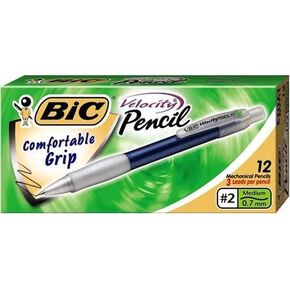 BIC Velocity Mechanical Pencil, Refillable, Medium Point (0.7 mm), 12 Pencils (2 Package of 12 Pencils)