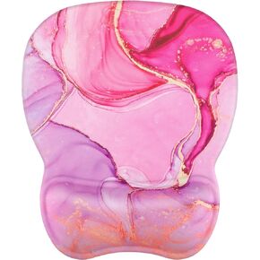 MROCO Ergonomic Mouse Pad with Gel Wrist Rest, Comfortable Mousepad with Smooth Wrist Support Surface and Non-Slip PU Base for Pain Relief, Computer, Laptop, Office & Home, 9.4 x 8.1 in, Pink Marble