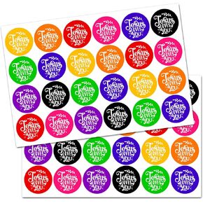 600Pcs Jesus Loves You Stickers, Christian Stickers for Kids Education Theme Decorative Decals, 8 Colors Jesus Stickers for Gathering Supplies Present Decoration