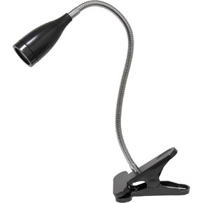 Simple Designs LD1098-WHT 17.25" Ultra-Slim Gooseneck LED Clip Light Desk Lamp, for Office, Bedroom, Living Room, White